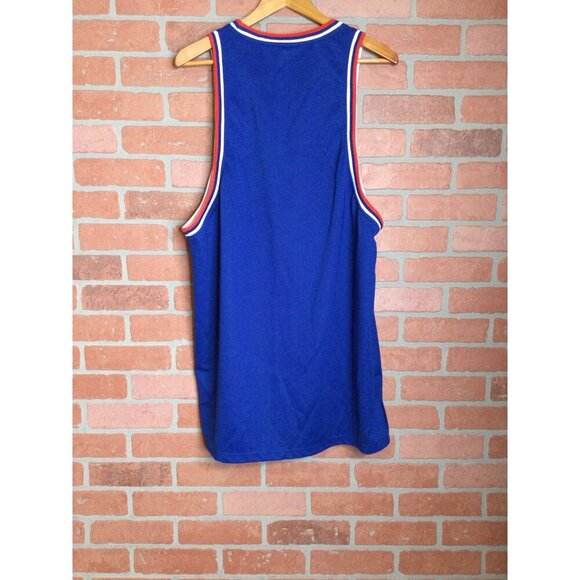 Vintage Regal Wear Blank Blue Basketball Jersey Red & White Trim Size L - Picture 3 of 8